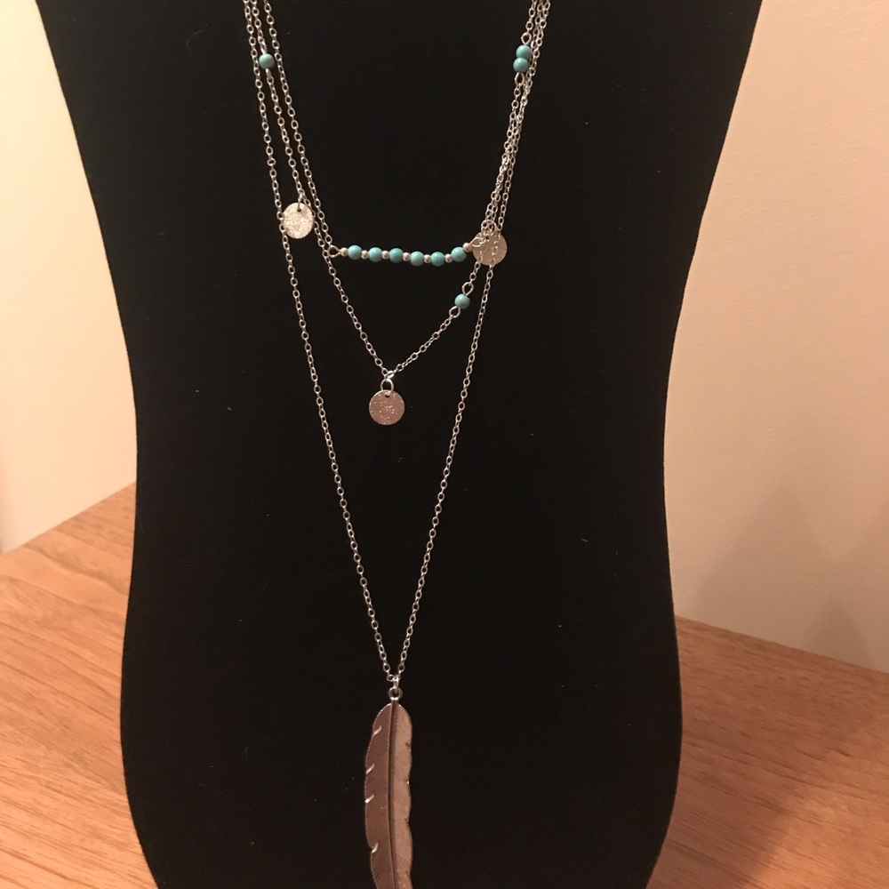 Layered silver necklace